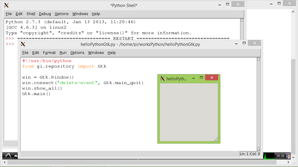 Python GTK GUI application screenshot – perfect use case for pygtk.com domain